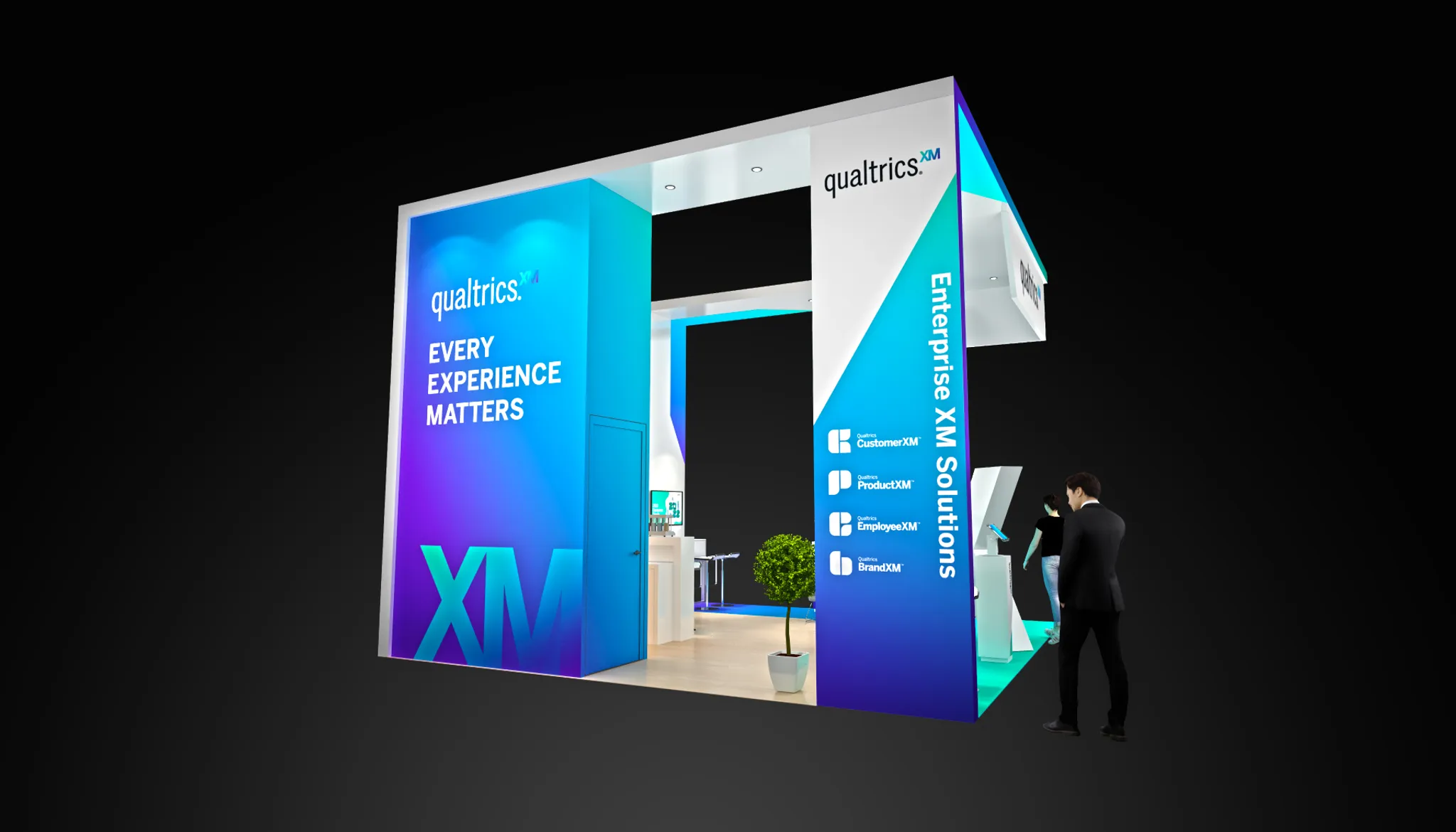 20x20 Island booth design by Reaction Space
